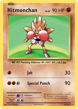 Hitmonchan 62/108 - XY  Evolutions Reverse Holofoil