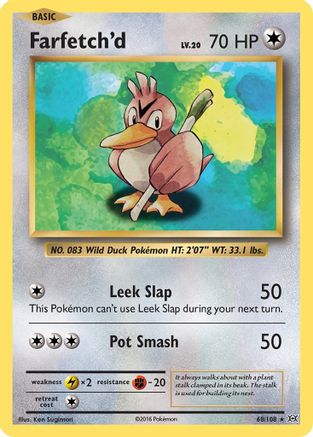 Farfetch'd 68/108 - XY  Evolutions Reverse Holofoil