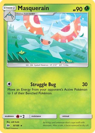 Masquerain 8/149 - SM Base Set Reverse Holofoil