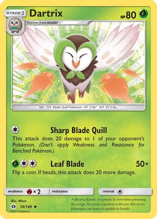 Dartrix 10/149 - SM Base Set Reverse Holofoil