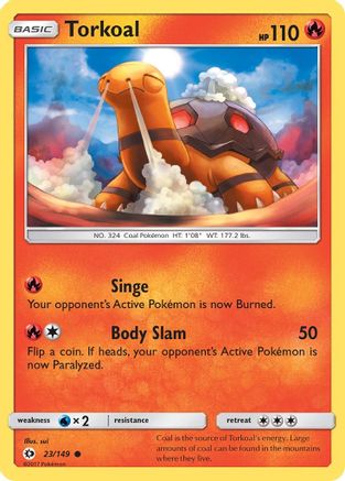 Torkoal 23/149 - SM Base Set Reverse Holofoil
