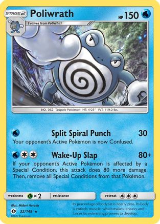 Poliwrath 32/149 - SM Base Set Reverse Holofoil