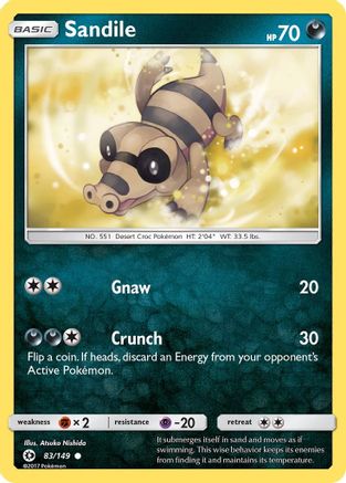 Sandile 83/149 - SM Base Set Reverse Holofoil