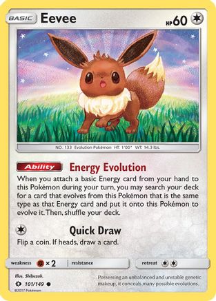 Eevee 101/149 - SM Base Set Reverse Holofoil