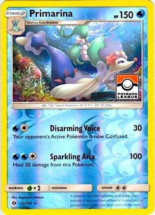 Primarina - 41/149 (Pokemon League) 41 - League & Championship Cards Reverse Holofoil