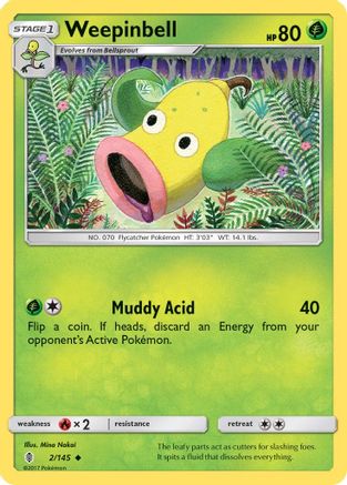 Weepinbell 2/145 - SM  Guardians Rising Reverse Holofoil