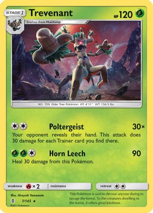Trevenant 7/145 - SM  Guardians Rising Reverse Holofoil