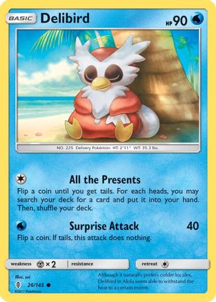 Delibird 26/145 - SM  Guardians Rising Reverse Holofoil