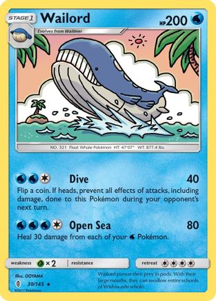 Wailord 30/145 - SM  Guardians Rising Reverse Holofoil