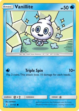 Vanillite 33/145 - SM  Guardians Rising Reverse Holofoil