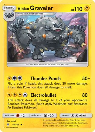 Alolan Graveler 41/145 - SM  Guardians Rising Reverse Holofoil