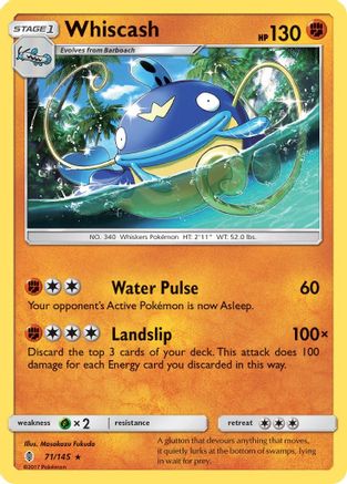 Whiscash 71/145 - SM  Guardians Rising Reverse Holofoil