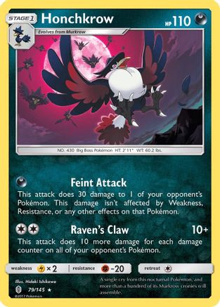 Honchkrow 79/145 - SM  Guardians Rising Reverse Holofoil