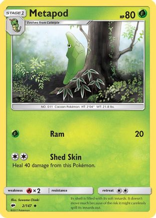 Metapod 2/147 - SM  Burning Shadows Reverse Holofoil