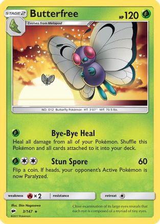 Butterfree 3/147 - SM  Burning Shadows Reverse Holofoil