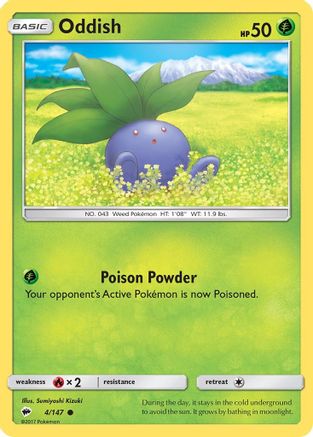 Oddish 4/147 - SM  Burning Shadows Reverse Holofoil