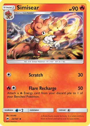Simisear 23/147 - SM  Burning Shadows Reverse Holofoil