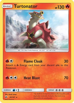 Turtonator 26/147 - SM  Burning Shadows Reverse Holofoil