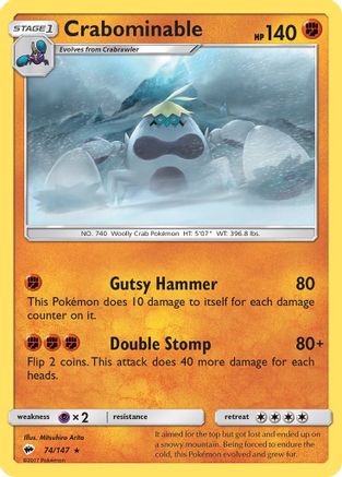 Crabominable 74/147 - SM  Burning Shadows Reverse Holofoil