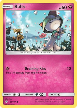 Ralts 91/147 - SM  Burning Shadows Reverse Holofoil