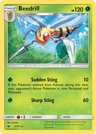 Beedrill 3/111 - SM  Crimson Invasion Reverse Holofoil