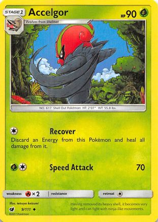 Accelgor 9/111 - SM  Crimson Invasion Reverse Holofoil
