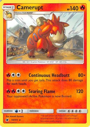 Camerupt 14/111 - SM  Crimson Invasion Reverse Holofoil