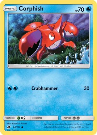 Corphish 24/111 - SM  Crimson Invasion Reverse Holofoil