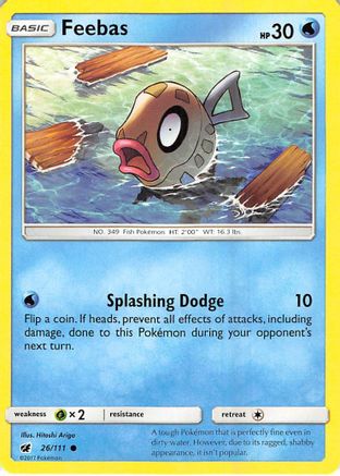 Feebas 26/111 - SM  Crimson Invasion Reverse Holofoil