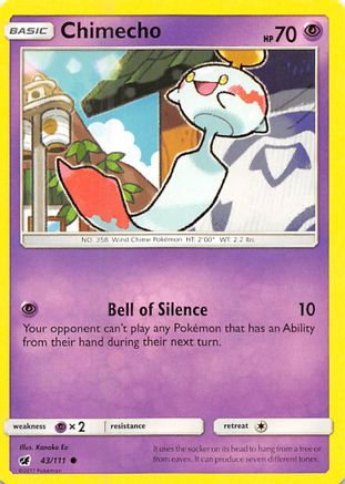 Chimecho 43/111 - SM  Crimson Invasion Reverse Holofoil