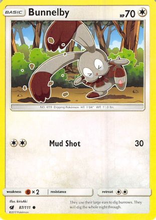 Bunnelby 87/111 - SM  Crimson Invasion Reverse Holofoil