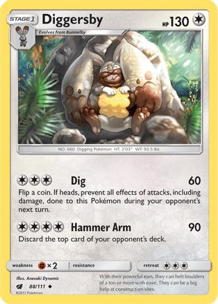 Diggersby 88/111 - SM  Crimson Invasion Reverse Holofoil
