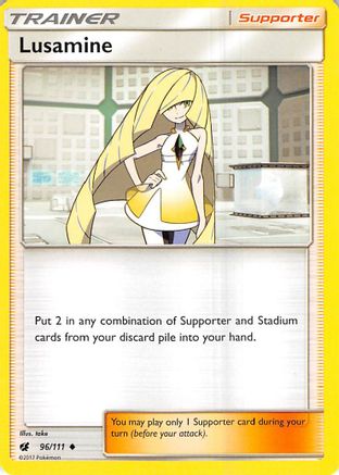Lusamine 96/111 - SM  Crimson Invasion Reverse Holofoil