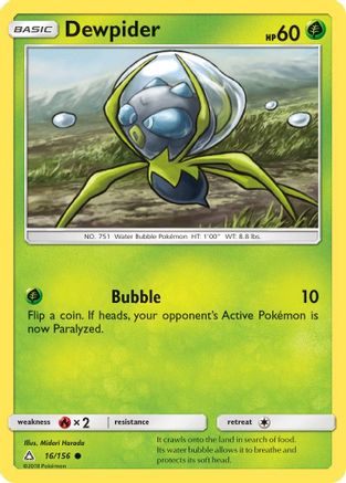 Dewpider 16/156 - SM  Ultra Prism Reverse Holofoil