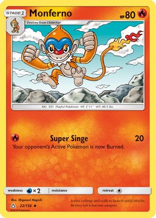 Monferno 22/156 - SM  Ultra Prism Reverse Holofoil