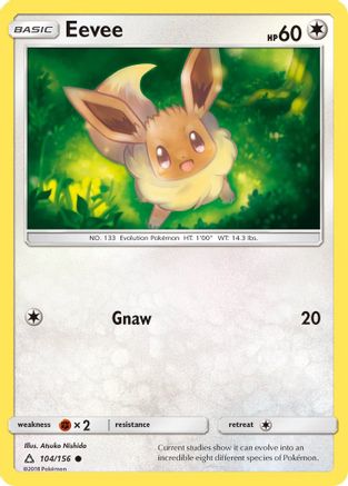 Eevee (104) 104/156 - SM  Ultra Prism Reverse Holofoil