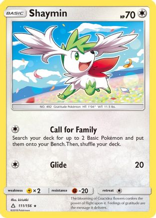 Shaymin (111) 111/156 - SM  Ultra Prism Reverse Holofoil