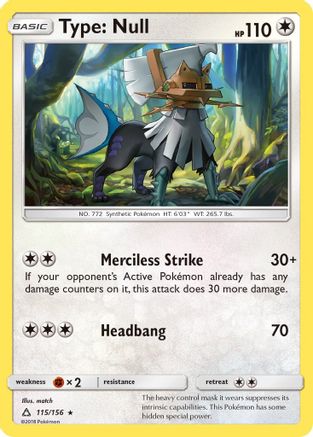 Type: Null 115/156 - SM  Ultra Prism Reverse Holofoil