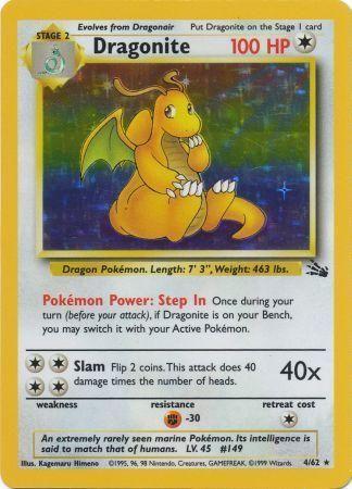 Dragonite (4) 4/62 - Fossil Unlimited Holofoil