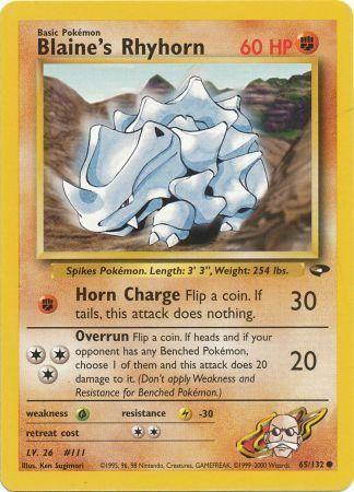 Blaine's Rhyhorn 65/132 - Gym Challenge Unlimited