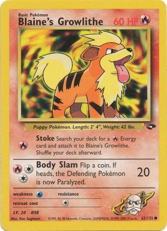 Blaine's Growlithe 62/132 - Gym Challenge Unlimited