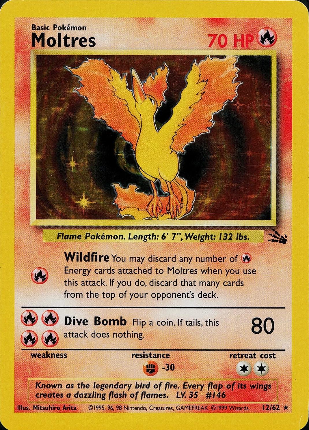 Moltres (12) 12/62 - Fossil Unlimited Holofoil