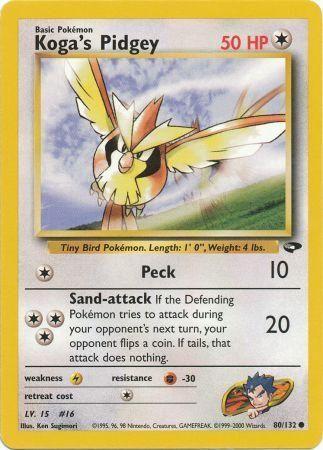 Koga's Pidgey (80) 80/132 - Gym Challenge Unlimited