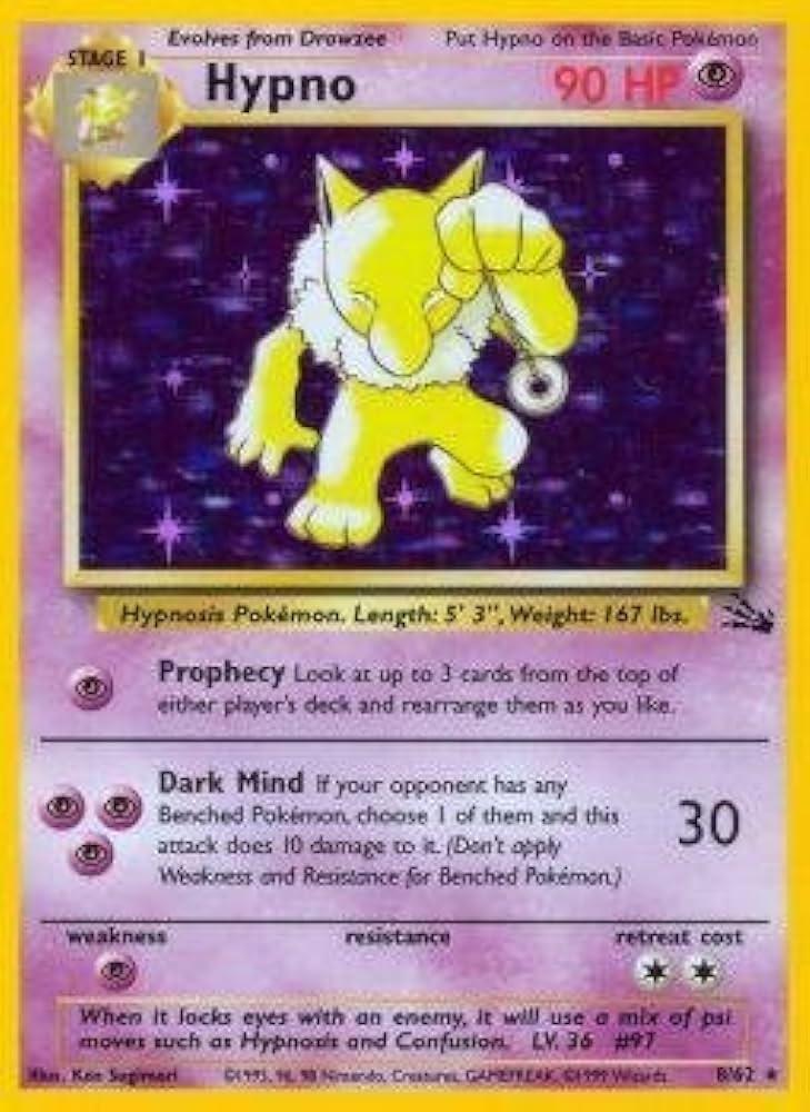 Hypno (8) 8/62 - Fossil Unlimited Holofoil