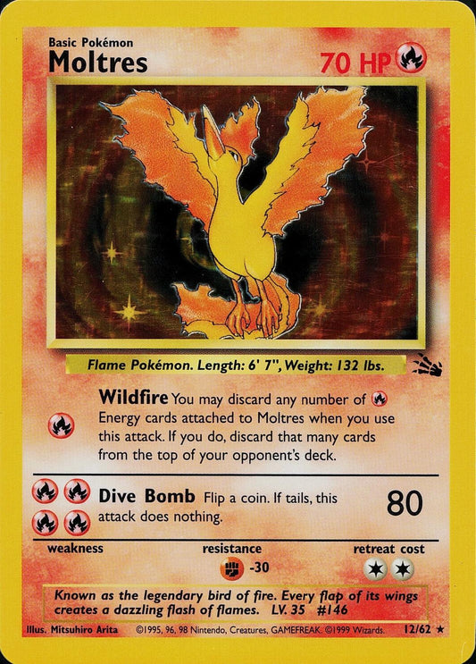 Moltres (12) 12/62 - Fossil Unlimited Holofoil