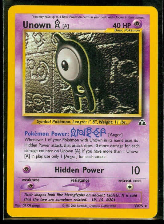 Unown [A] (33) 33/75 - Neo Discovery Unlimited