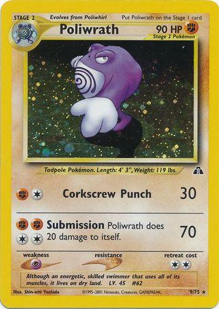 Poliwrath (9) 9/75 - Neo Discovery Unlimited Holofoil