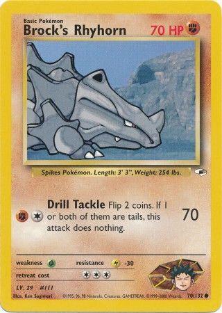 Brock's Rhyhorn (70) 70/132 - Gym Heroes Unlimited