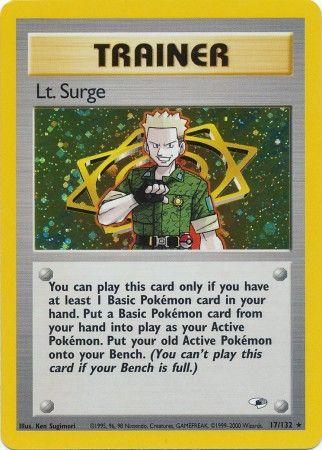 Lt. Surge (17) 17/132 - Gym Heroes Unlimited Holofoil