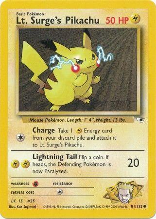Lt. Surge's Pikachu 81/132 - Gym Heroes Unlimited